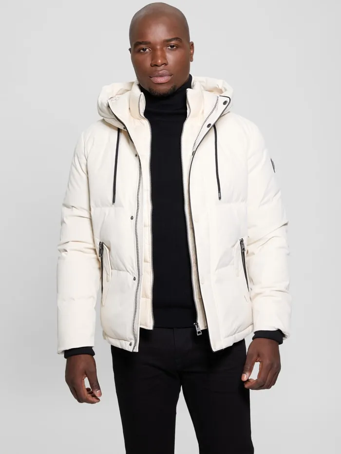 GUESS Jackets and Coats Eco Real Down Puffer Jacket White 8211 Men