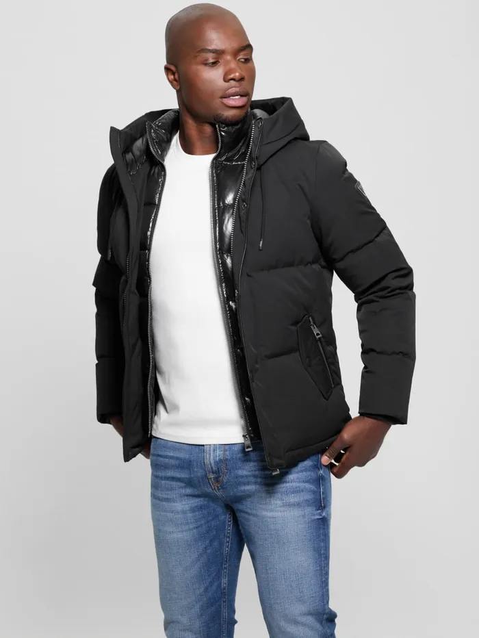 GUESS Jackets and Coats Eco Real Down Puffer Jacket White 8211 Men