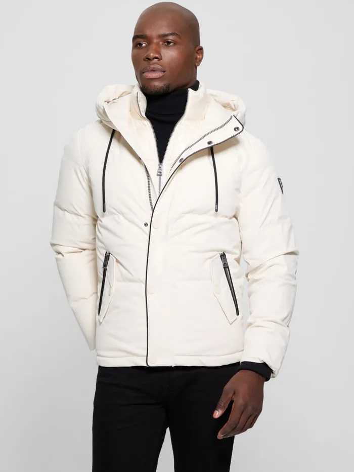 GUESS Jackets and Coats Eco Real Down Puffer Jacket White 8211 Men