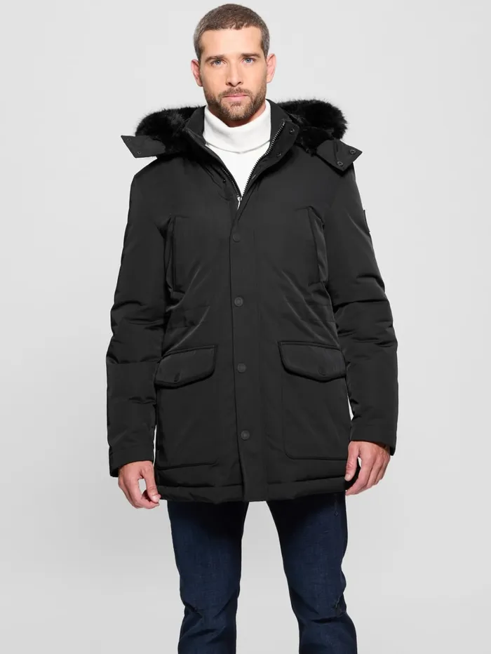 GUESS Jackets and Coats Eco Technical Parka Black 8211 Men