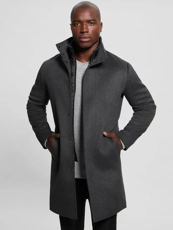 GUESS Jackets and Coats Eco WoolBlend Urban Coat Gray 8211 Men