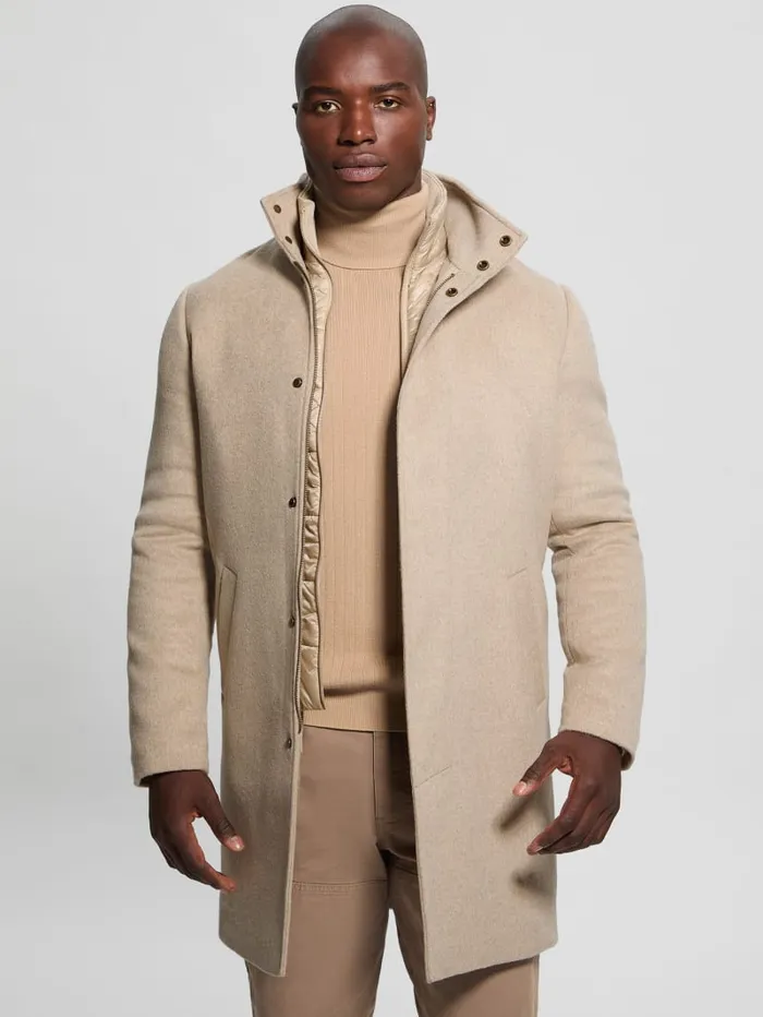GUESS Jackets and Coats Eco WoolBlend Urban Coat Gray 8211 Men