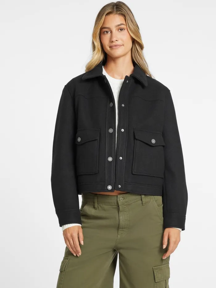 GUESS Jackets and Coats Napped Jacket Black 8211 Women