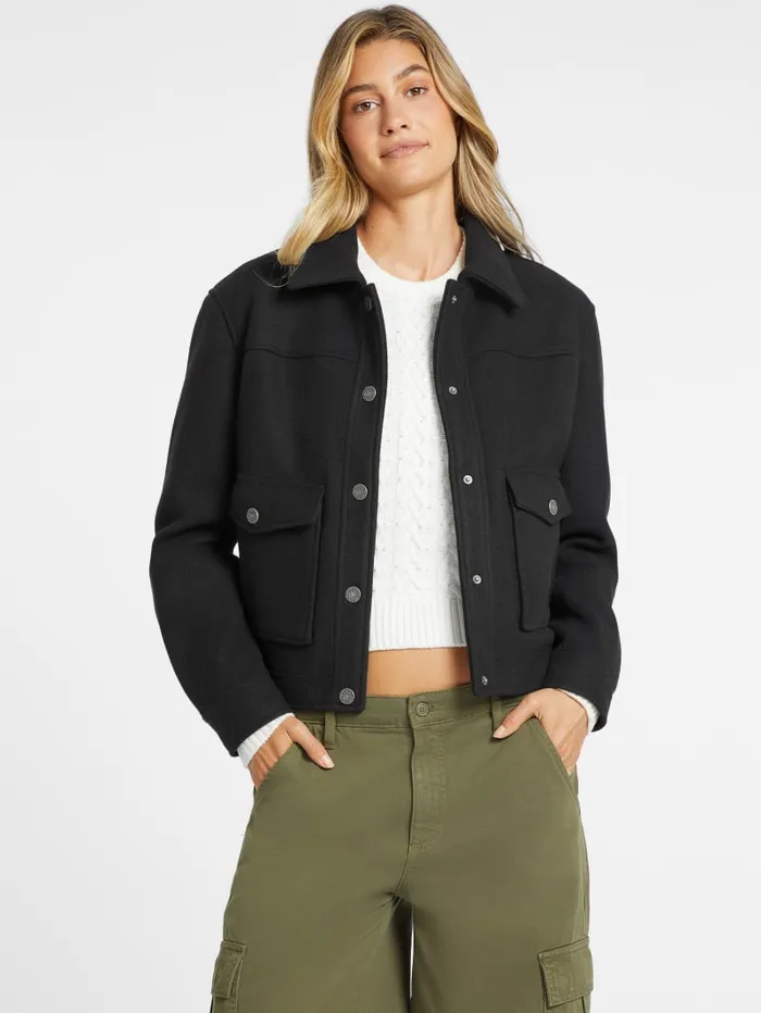 GUESS Jackets and Coats Napped Jacket Black 8211 Women