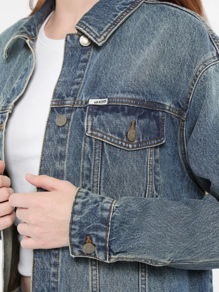 GUESS Jackets and Coats Originals Denim Trucker Coat Blue 8211 Women