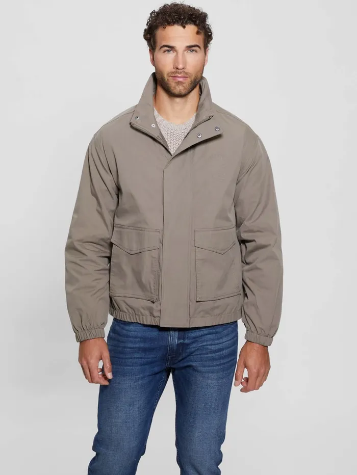 GUESS Jackets and Coats Paul Essential Twill Utility Jacket Beige 8211 Men