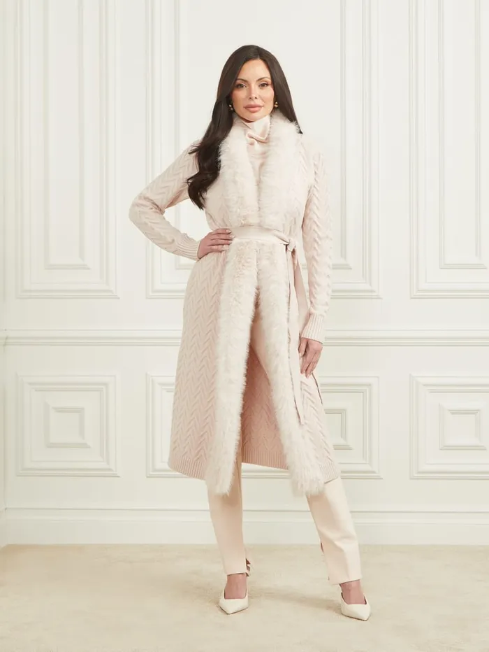GUESS Jackets and Coats Paula Wrap Cardigan Coat Pink 8211 Women