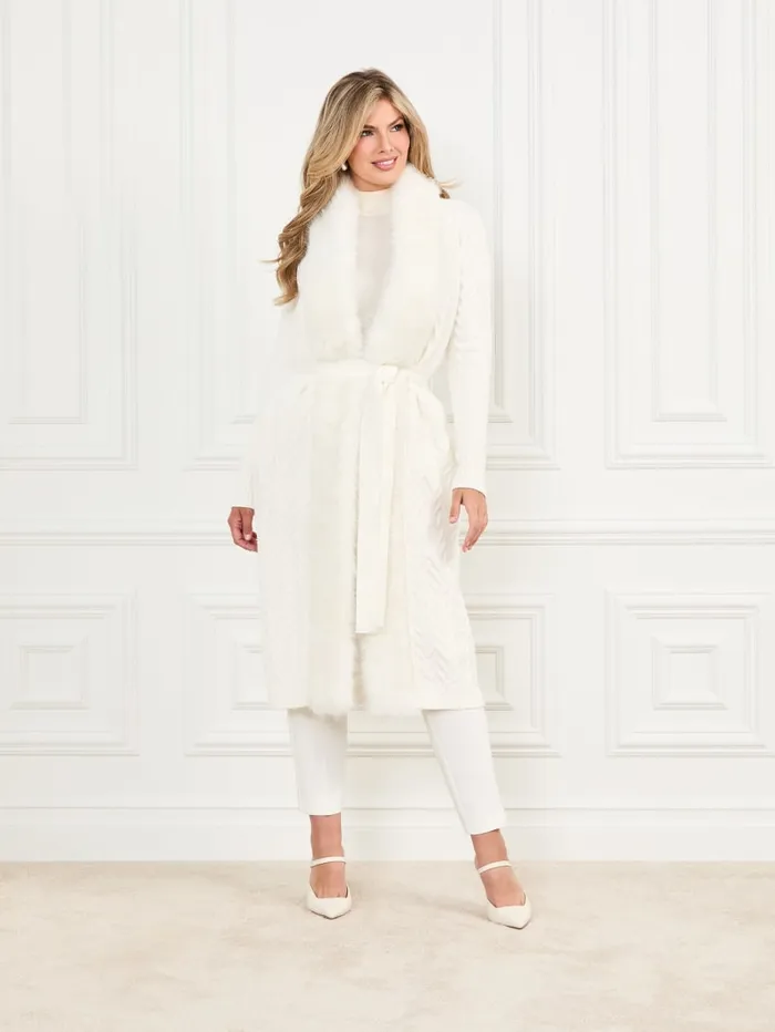 GUESS Jackets and Coats Paula Wrap Cardigan Coat Pink 8211 Women