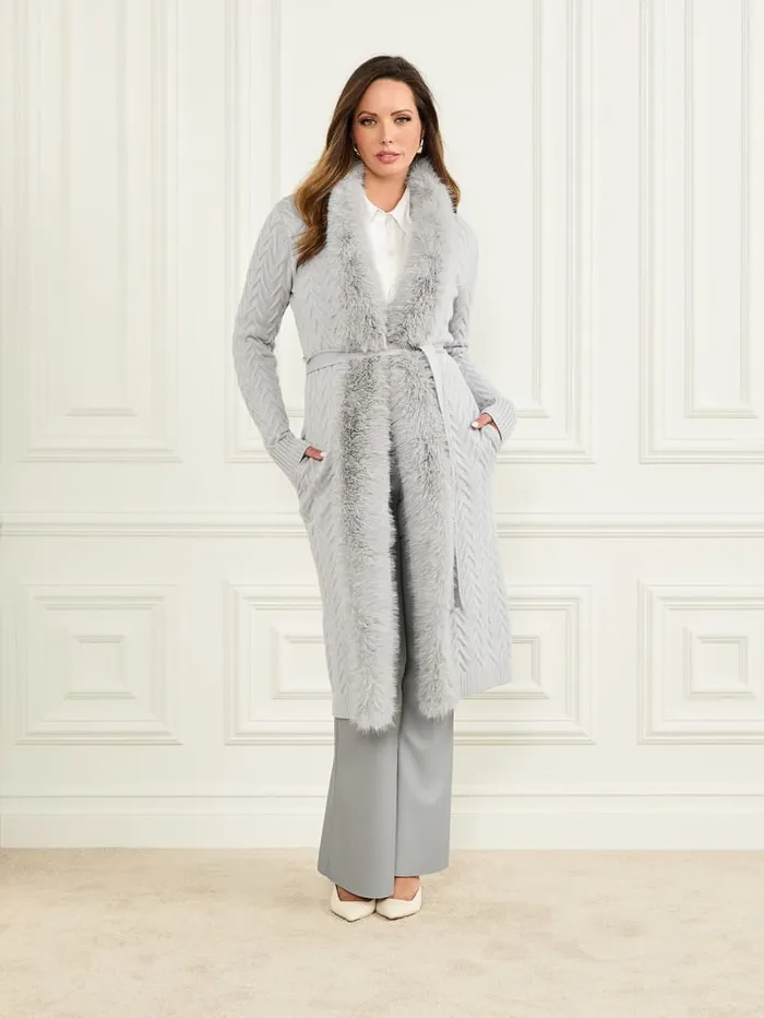 GUESS Jackets and Coats Paula Wrap Cardigan Coat Pink 8211 Women