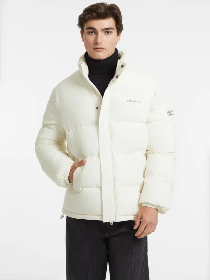 GUESS Jackets and Coats Regular Puffer Jacket White 8211 Men