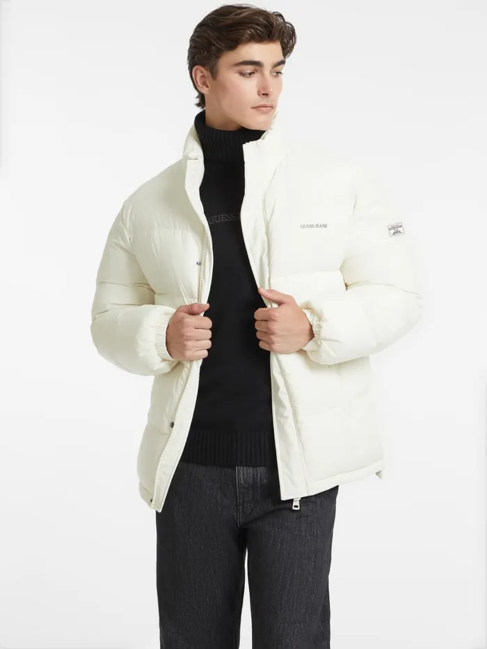 GUESS Jackets and Coats Regular Puffer Jacket White 8211 Men
