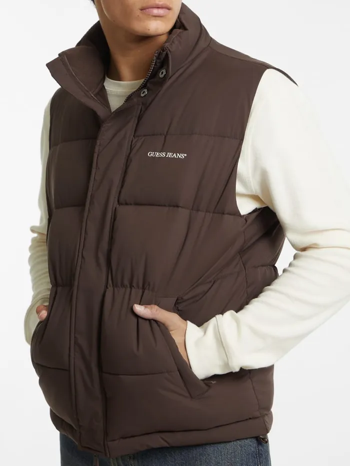 GUESS Jackets and Coats Regular Puffer Vest Brown 8211 Men