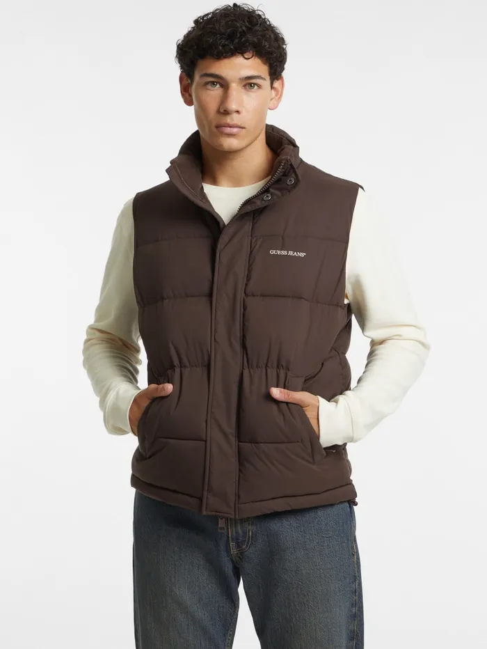 GUESS Jackets and Coats Regular Puffer Vest Brown 8211 Men