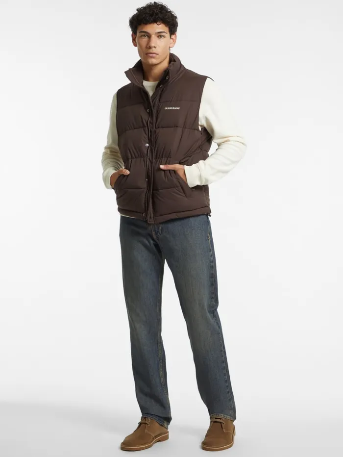 GUESS Jackets and Coats Regular Puffer Vest Brown 8211 Men