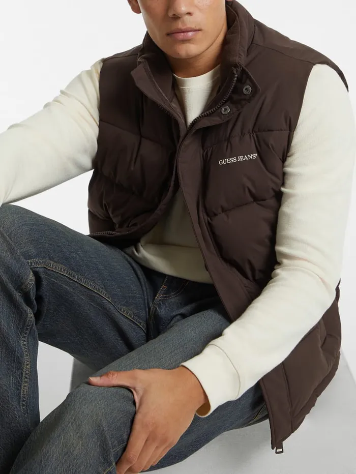 GUESS Jackets and Coats Regular Puffer Vest Brown 8211 Men