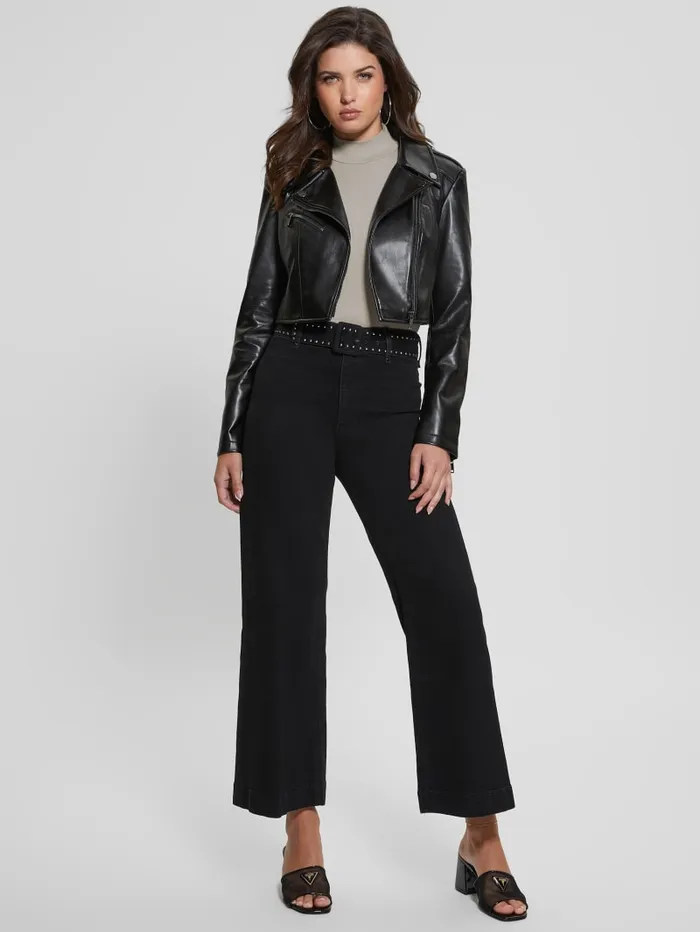 GUESS Jackets and Coats Rochelle FauxLeather Moto Jacket Black 8211 Women