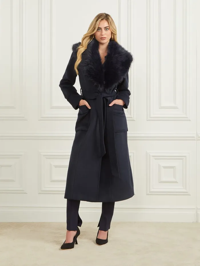 GUESS Jackets Charlize WoolBlend Coat Blue 8211 Women