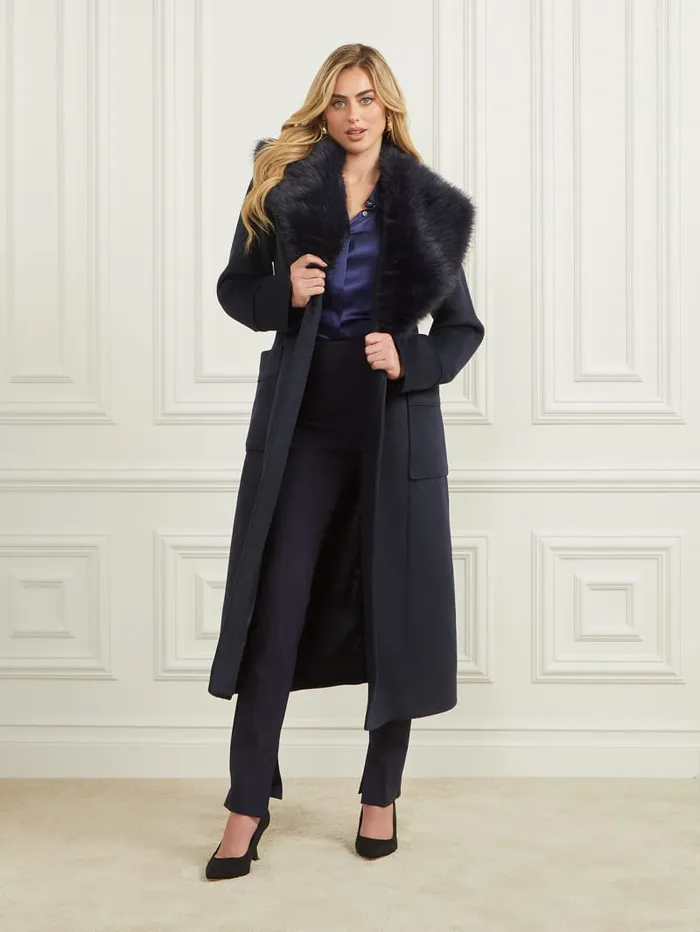GUESS Jackets Charlize WoolBlend Coat Blue 8211 Women