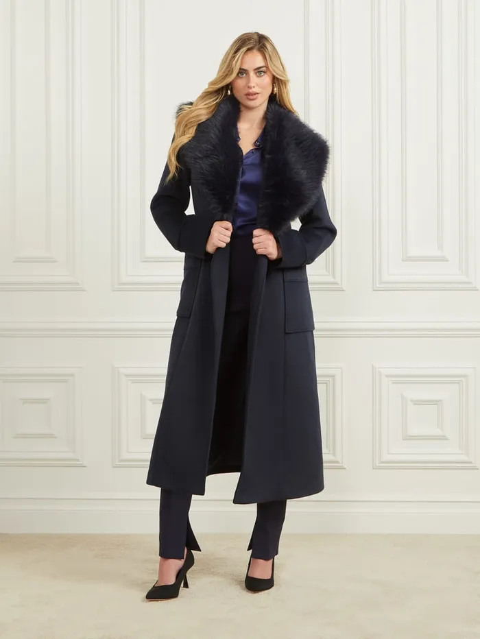 GUESS Jackets Charlize WoolBlend Coat Blue 8211 Women