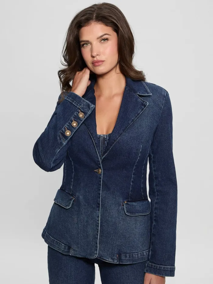 GUESS Jeans and Denim Alby Denim Blazer Blue 8211 Women
