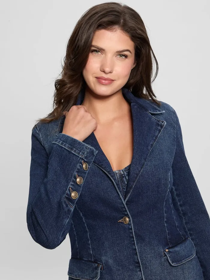 GUESS Jeans and Denim Alby Denim Blazer Blue 8211 Women