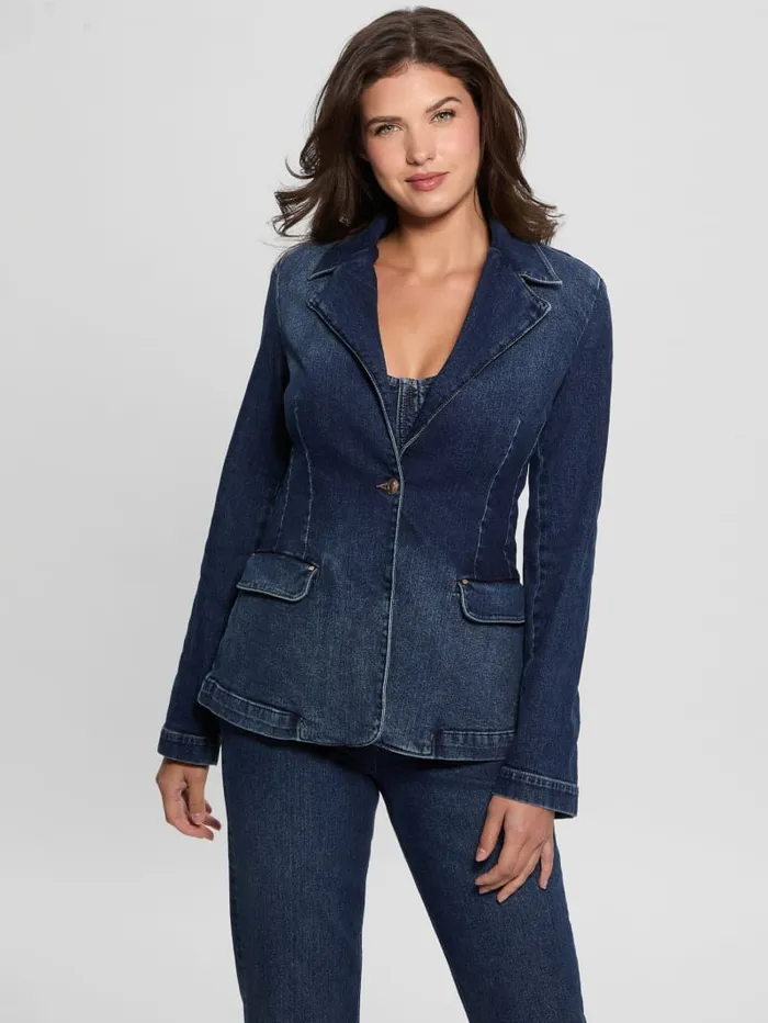 GUESS Jeans and Denim Alby Denim Blazer Blue 8211 Women