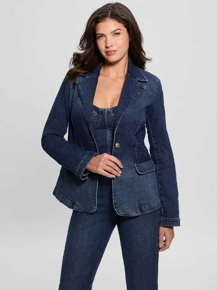 GUESS Jeans and Denim Alby Denim Blazer Blue 8211 Women