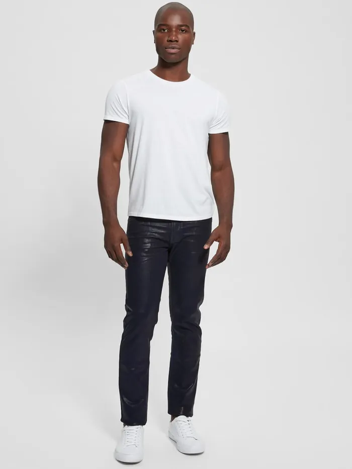 GUESS Jeans and Denim Coated Tapered Jeans Blue 8211 Men