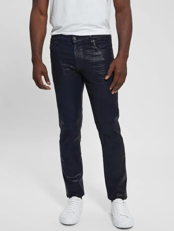 GUESS Jeans and Denim Coated Tapered Jeans Blue 8211 Men