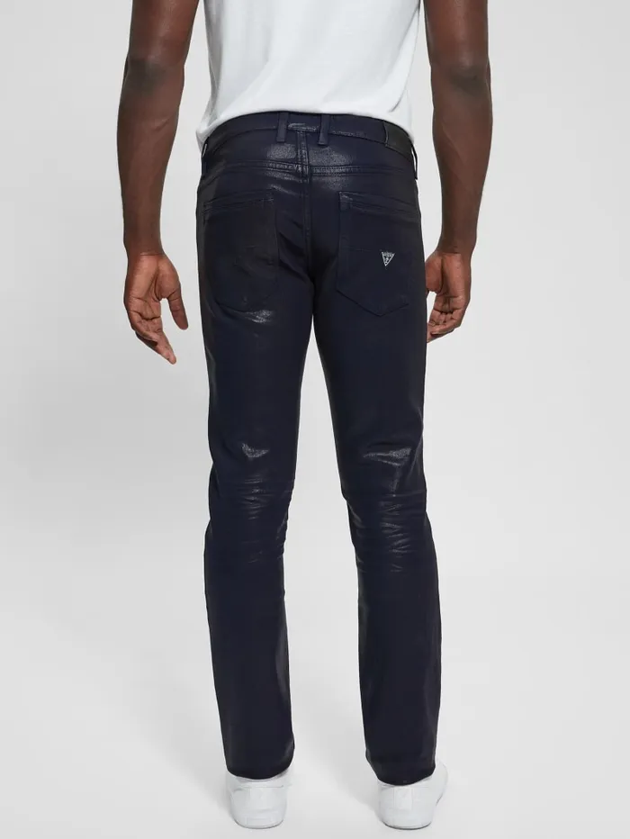 GUESS Jeans and Denim Coated Tapered Jeans Blue 8211 Men