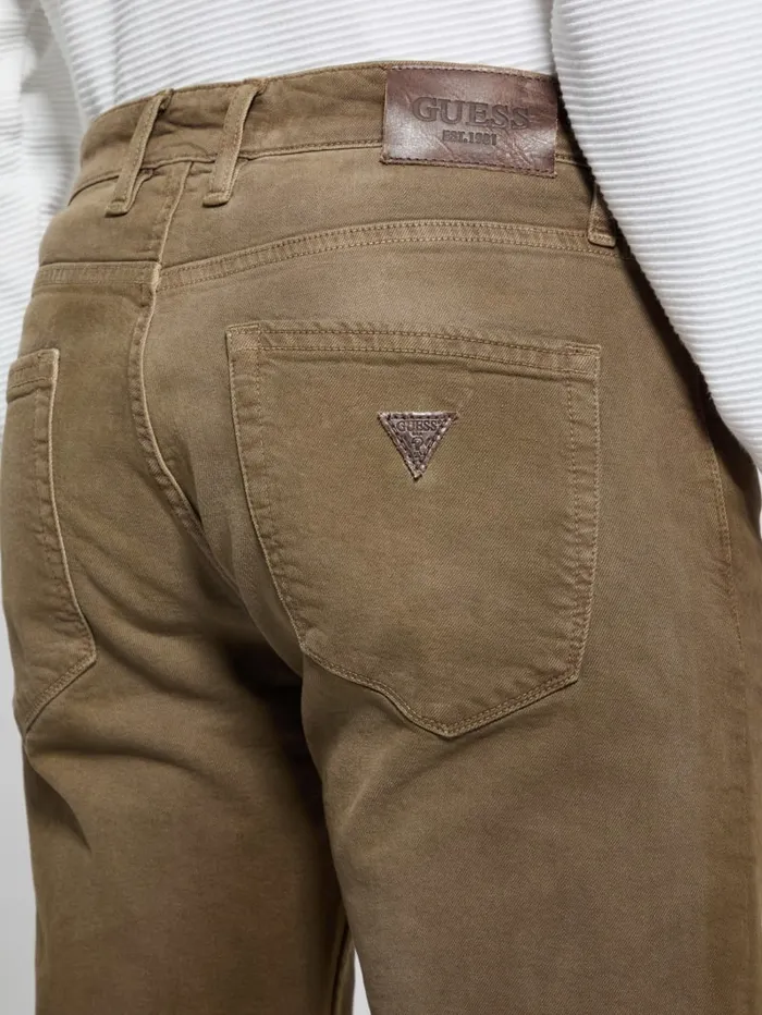 GUESS Jeans and Denim Davis Straight Jeans Brown 8211 Men