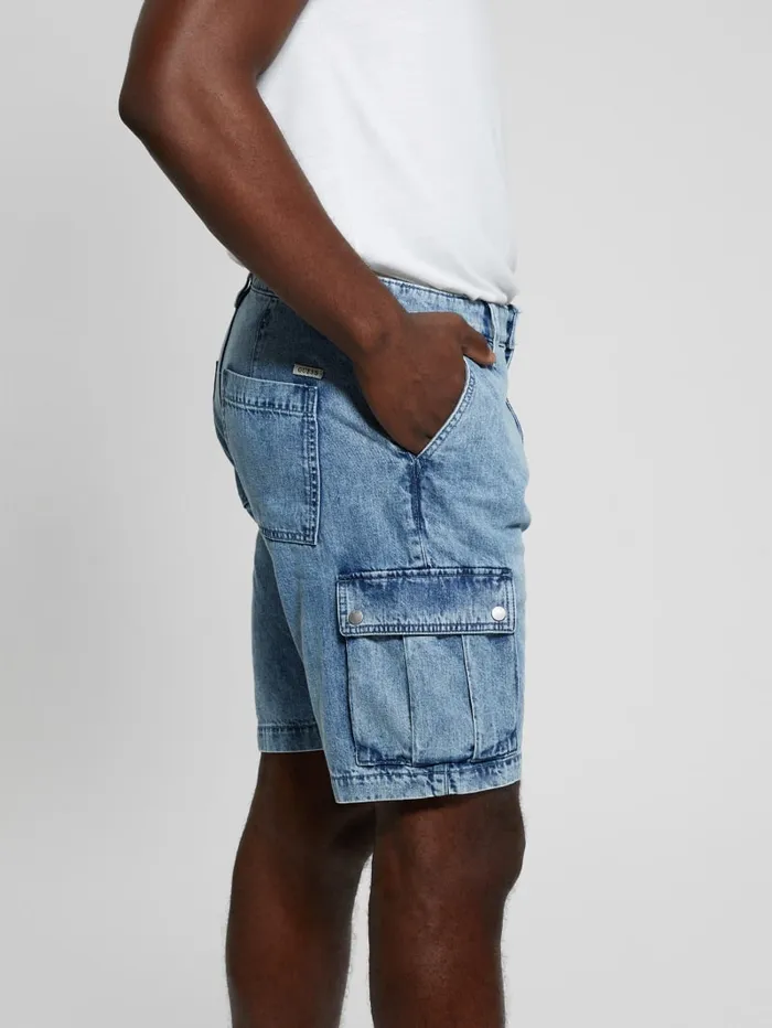 GUESS Jeans and Denim Denim Cargo Shorts Blue 8211 Men