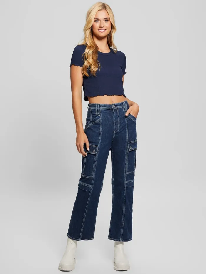 GUESS Jeans and Denim Eco 03980s Denim Cargo Pants Blue 8211 Women