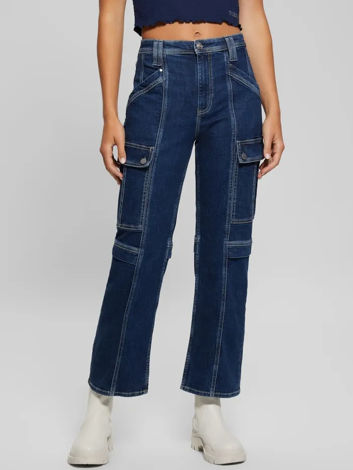 GUESS Jeans and Denim Eco 03980s Denim Cargo Pants Blue 8211 Women