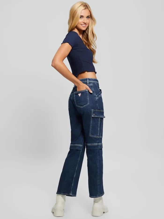 GUESS Jeans and Denim Eco 03980s Denim Cargo Pants Blue 8211 Women
