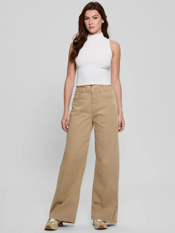 GUESS Jeans and Denim Eco Bellflower Pants Beige 8211 Women
