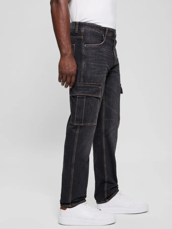 GUESS Jeans and Denim Eco Julianne Denim Cargo Pants Black 8211 Men