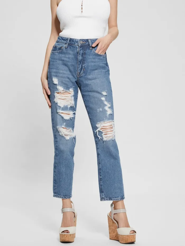 GUESS Jeans and Denim It Girl Distressed Jeans Blue 8211 Women