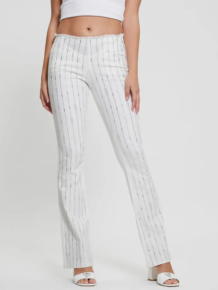 GUESS Jeans and Denim Joe Flare Denim Pants White 8211 Women