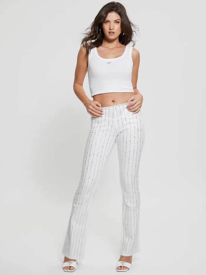 GUESS Jeans and Denim Joe Flare Denim Pants White 8211 Women