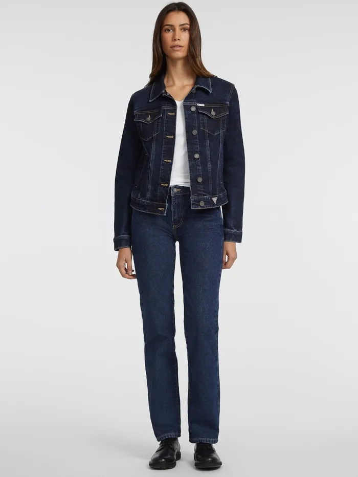 GUESS Jeans and Denim Slim Denim Trucker Jacket Blue 8211 Women