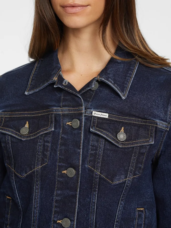 GUESS Jeans and Denim Slim Denim Trucker Jacket Blue 8211 Women