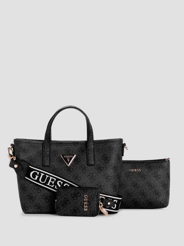 GUESS Logo Bags Latona Quattro G Mini Tote Set Black 8211 Unisex