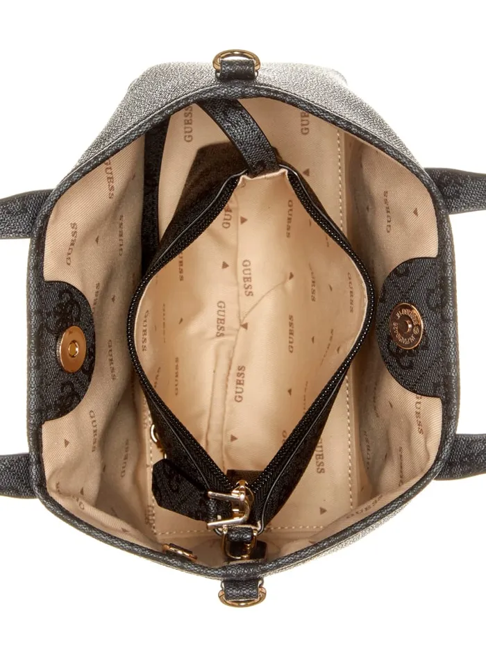 GUESS Logo Bags Latona Quattro G Mini Tote Set Black 8211 Unisex