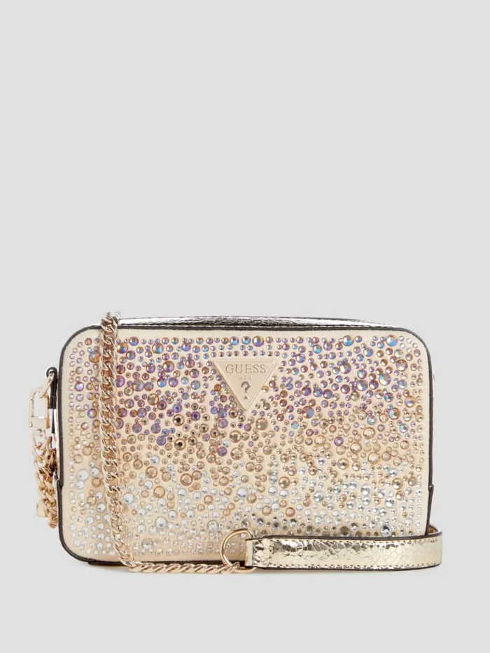 GUESS Mini Bags Lua Rhinestone Mini Crossbody Gold 8211 Unisex