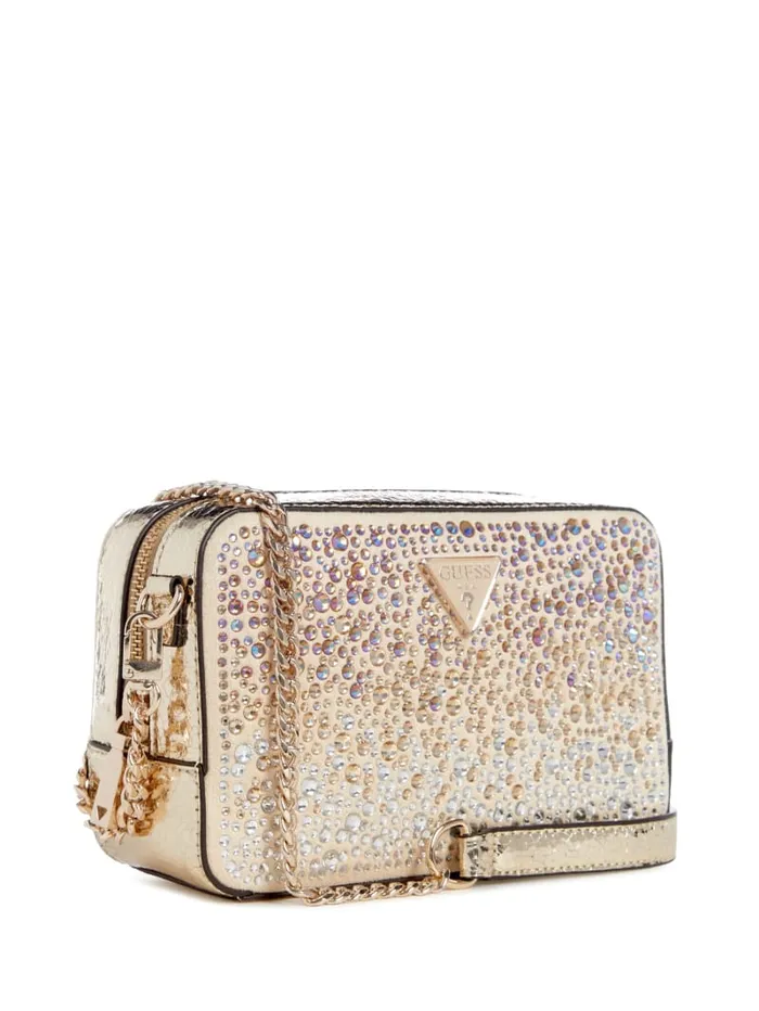 GUESS Mini Bags Lua Rhinestone Mini Crossbody Gold 8211 Unisex