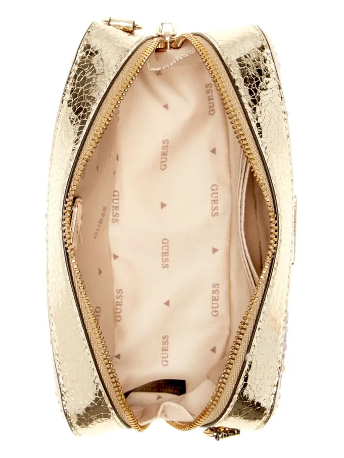 GUESS Mini Bags Lua Rhinestone Mini Crossbody Gold 8211 Unisex