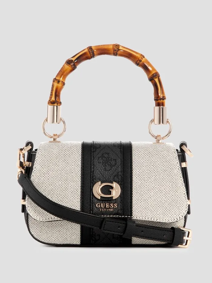 GUESS Sale Kerima Bamboo Mini Shoulder Bag Black 8211 Women