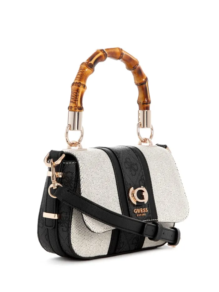 GUESS Sale Kerima Bamboo Mini Shoulder Bag Black 8211 Women