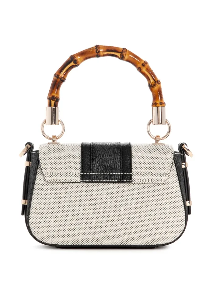 GUESS Sale Kerima Bamboo Mini Shoulder Bag Black 8211 Women